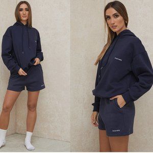 HOUSE OF CB 'Halo' Navy Oversized Hoodie NWOT